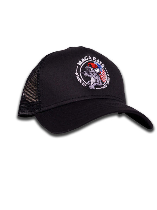 MAGA RATS Black Embroidered Trucker Hat