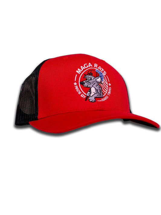 MAGA RATS Red/Black Embroidered Trucker Hat
