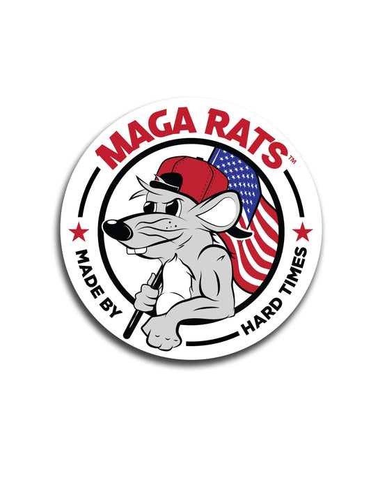 MAGA RATS Red Text Logo Sticker - 3 inch